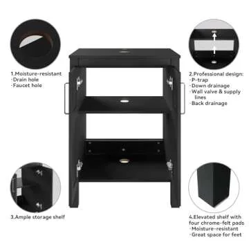 YOURLITE 24" White Bathroom Vanity