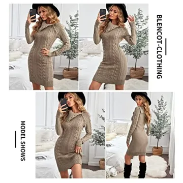 Buy BLENCOT Women’s Asymmetric Neck Sweater Dress