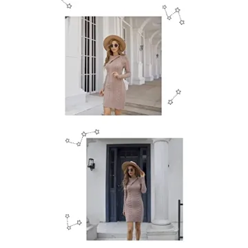 Buy BLENCOT Women’s Asymmetric Neck Sweater Dress