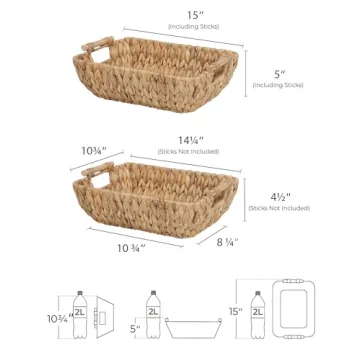 StorageWorks Hand-Woven Storage Baskets Set for Home