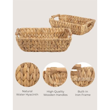 StorageWorks Hand-Woven Storage Baskets Set for Home