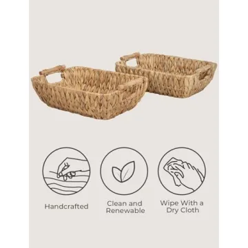 StorageWorks Hand-Woven Storage Baskets Set for Home