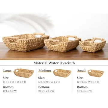 StorageWorks Hand-Woven Storage Baskets Set for Home