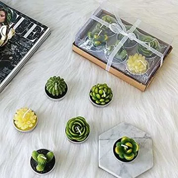 Cactus Tea Lights Gift Set for Home Decor & Celebrations