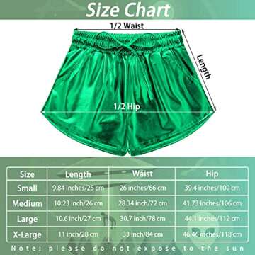SOMSOC 2 Pack Halloween Women's Metallic Drawstring Shorts Hot Shiny Sparkly Rave Yoga Pants with Al...