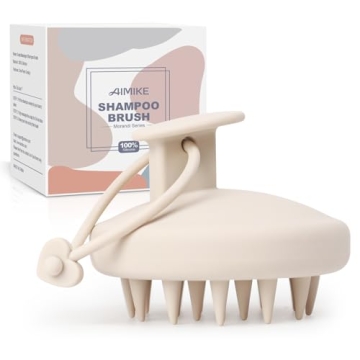 AIMIKE Scalp Massager Shampoo Brush, 100% Soft Silicone Scalp Scrubber, Scalp Exfoliator Brush for D...