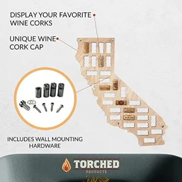 Wooden Shoe Designs California Wine Cork Map, Tan