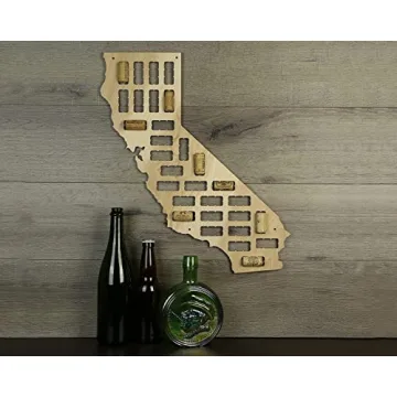 Wooden Shoe Designs California Wine Cork Map, Tan