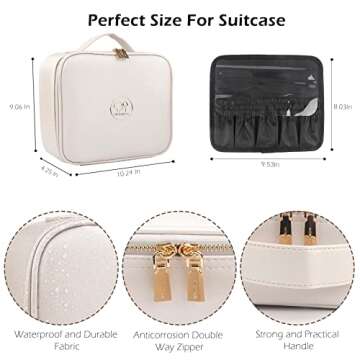 MOMIRA Makeup Bag with Mirror and Light Travel Makeup Train Case Cosmetic Bag Organizer Portable Art...