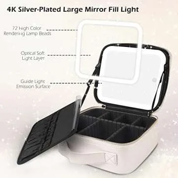 MOMIRA Makeup Bag with Lighted Mirror for Travel Organization