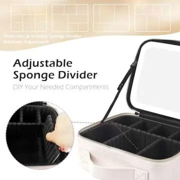MOMIRA Makeup Bag with Lighted Mirror for Travel Organization