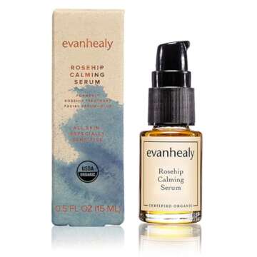 evanhealy Rosehip Calming Serum | Blue Skin Care Line with Organic Whole Essential Oils | Nurturing,...