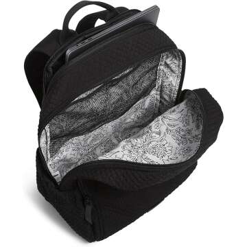 Vera Bradley Classic Black Microfiber Campus Backpack