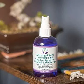 Heal The Masses Lavender Sage Smudge Spray: Archangel Ariel Lavender and Sage Smudge Spray for Healing, Protection, and Purpose - Smokeless Smudging Mist with Essential Oil for Aromatherapy - 4oz
