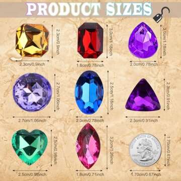 RICHNESS Pirate Treasure Jewels Jumbo Bling Diamonds Multi-Colored Treasure for Pirate Party Pack of...