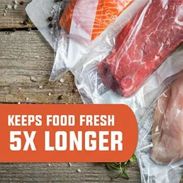 PrimalTek 11” x 20’ Cut-to-Size Vacuum Bag Rolls — 6 Rolls Included, User Friendly for Food Preservation — Microwave, Freezer and Boil Safe, BPA-Free, Compatible with Most Vacuum Sealer Machines