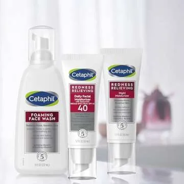CETAPHIL Redness Relieving Daily Facial Moisturizer SPF 40, 1.7 fl oz, Broad spectrum Sunscreen, Neutral Tint, For Redness-Prone Skin