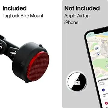TagLock | AirTag Bike Mount, Hidden Apple AirTag Bicycle Reflector, Anti-Theft AirTag Case, Air Tag Holder, Bicycle GPS Tracker