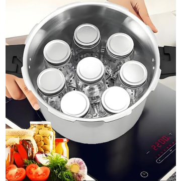 25 Quart induction pressure canner Cooker&pressure canner with gauge&pressure canners for canning&Pressure Gauge | Pressure Regulator | pressure canning pot | Pressure release 13 PSI (+/- 5%)