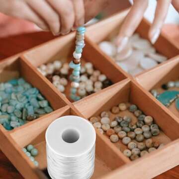 Kblick White Nylon String Cord - 1 MM 100 Yards Braided Ornament String, Nylon Twine Thread for Bracelet Making, Necklace Jewelry Thread Clay Bead Cord for Crafts Bracelets, Macrame Beading