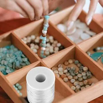 Kblick White Nylon String Cord - 1 MM 100 Yards Braided Ornament String, Nylon Twine Thread for Bracelet Making, Necklace Jewelry Thread Clay Bead Cord for Crafts Bracelets, Macrame Beading