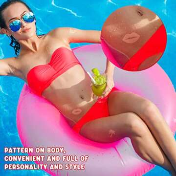 Spakon 720 Pieces Tanning Sunbathing Stickers Perforated Body Stickers Self Adhesive Tanning Stickers Heart Butterfly Lips Tanning Bed Stickers for Face and Beach Accessories 9 Style(Red)