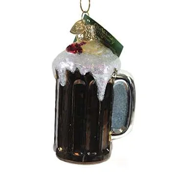 Old World Christmas Ornaments Root Beer Float Glass Blown Ornaments for Christmas Tree