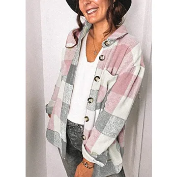 PRETTYGARDEN Stylish Plaid Shacket Jacket for Fall Wardrobe