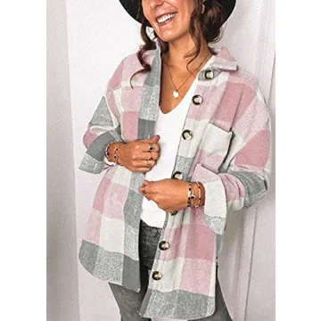 PRETTYGARDEN Stylish Plaid Shacket Jacket for Fall Wardrobe