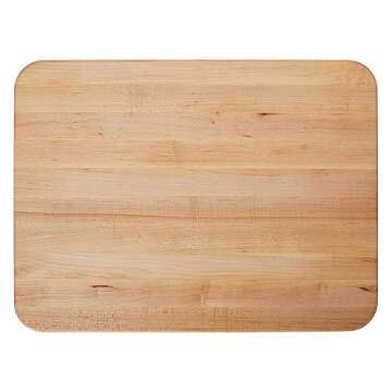 John Boos Maple Wood Reversible 24 x 18 x 2.25 inches Cutting Board with Juice Groove and Curved Edges, Brown
