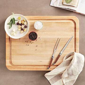 John Boos Maple Wood Reversible 24 x 18 x 2.25 inches Cutting Board with Juice Groove and Curved Edges, Brown