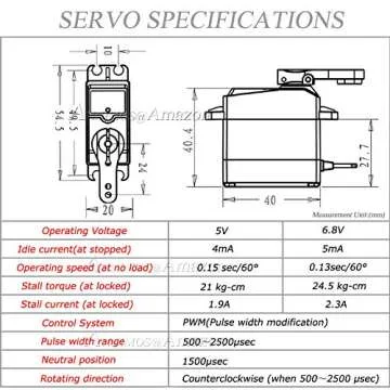ANNIMOS 25KG High Torque Digital Servo for RC Use