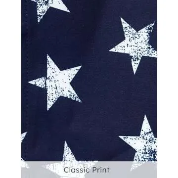 PATPAT 4th of July Matching Family Outfits Mommy and Me Dresses American Flag Hawaiian Sundress and Short Sleeve Striped Stars Shirts Casual Navy Blue USA Independence Day for Men M