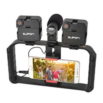 SUPON U Rig Pro Smartphone Video Rig, Phone Movies Mount Handle Grip Stabilizer, Filmmaking Recordin...