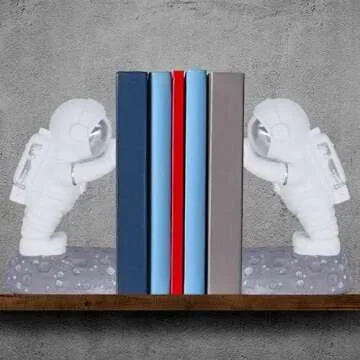 Joyvano Astronaut Bookends - Stylish Space Decor for Kids