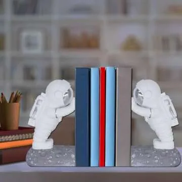 Joyvano Astronaut Bookends - Stylish Space Decor for Kids