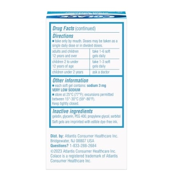 Colace Clear Stool Softener Capsules for Gentle Relief