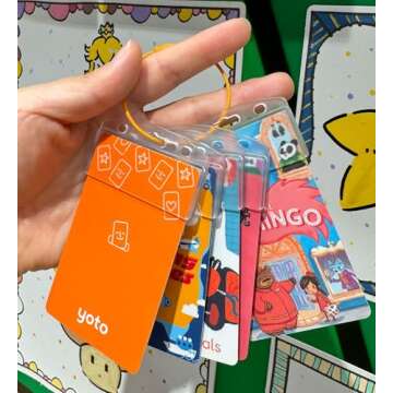 Durable Yoto Card Badge Holder 10 Pack with Loop Rings