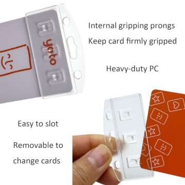 Durable Yoto Card Badge Holder 10 Pack with Loop Rings