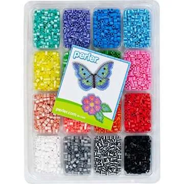 Perler Beads Striped and Pearlized Tray 4000 pcs