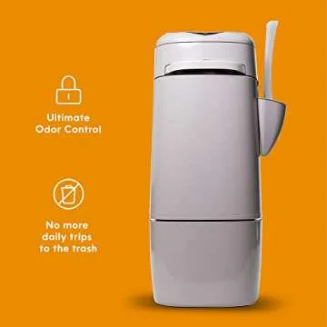 Litter Genie XL Pail (Beige) | Cat Litter Box Waste Disposal System for Odor Control | Includes 1 Square Refill Bag