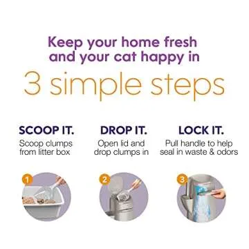 Litter Genie XL Pail (Beige) | Cat Litter Box Waste Disposal System for Odor Control | Includes 1 Square Refill Bag