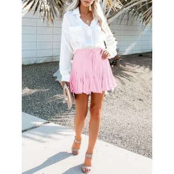 Aoudery Flowy High Waist Skorts for Women - Casual Athletic Wear