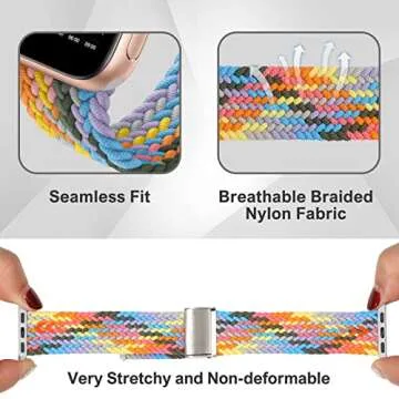Bandiction Adjustable Braided Solo Loop for Apple Watch - Stylish, Comfortable, and Durable