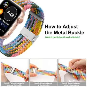 Stylish Adjustable Braided Solo Loop for Apple Watch 44mm 40mm 38mm