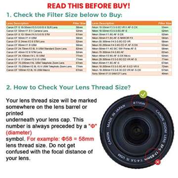 waka 3 Pack 55mm Center Pinch Lens Cap Cover with Tether for Nikon D3500 D3400 D5600 D7500 with AF-P...