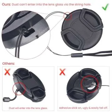 Waka 3 Pack 55mm Lens Cap Covers for Nikon and More