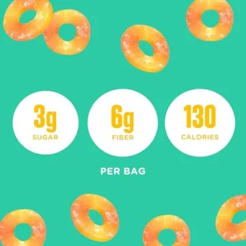 SmartSweets Peach Rings Low Sugar Gummy Candy Pack of 12