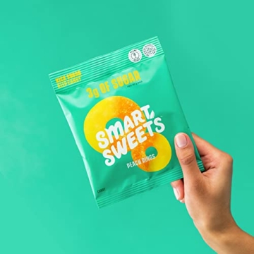 SmartSweets Peach Rings Low Sugar Gummy Candy Pack of 12