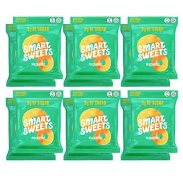 SmartSweets Peach Rings Low Sugar Gummy Candy Pack of 12
